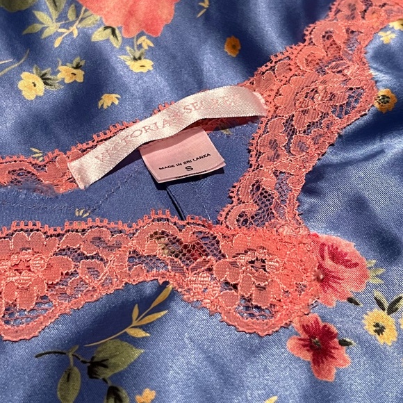 VINTAGE Victoria's Secret 90s Floral Chemise Slip Dress Y2K Lingerie Rose - Picture 13 of 13